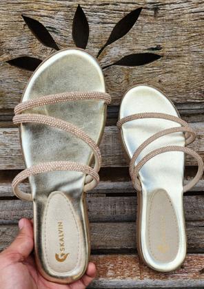 Imagem de Tamanco  Papete Com Strass Brilho Pedraria Rasteirinha