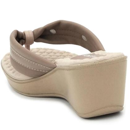 Imagem de Tamanco Piccadilly Conforto Salto Anabela - Bege