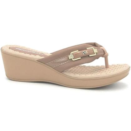 Imagem de Tamanco Piccadilly Conforto Salto Anabela - Bege