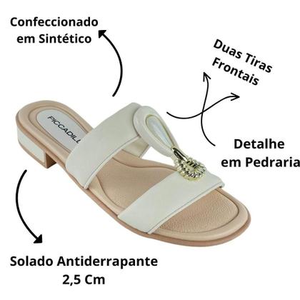 Imagem de Tamanco Piccadilly Feminino Salto Baixo Tiras