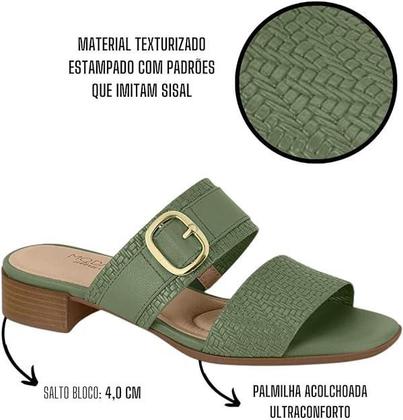 Tamanco Salto Baixo Ortopédico Modare Verde 7169119V - Tamanco