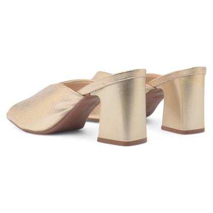 Imagem de Tamanco Sapato da Corte Salto Bloco Médio Recorte V