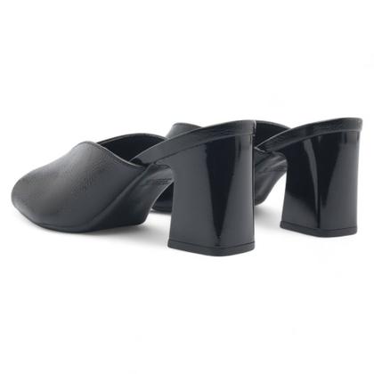 Imagem de Tamanco Sapato da Corte Salto Bloco Médio Recorte V