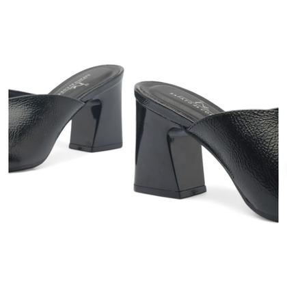 Imagem de Tamanco Sapato da Corte Salto Bloco Médio Recorte V