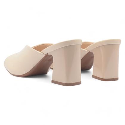 Imagem de Tamanco Sapato da Corte Salto Bloco Médio Recorte V