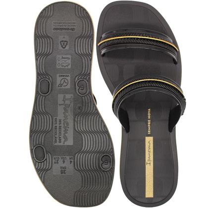 Imagem de Tamanco Slide Ipanema Glow Slide Tiras Tramadas Friso Metalizado Feminino