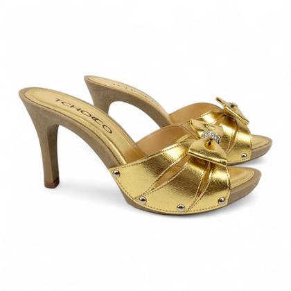 Imagem de Tamanco Tchocco Salto Fino com laço e Strass