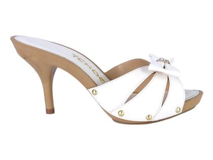 Imagem de Tamanco Tchocco Salto Fino com laço e Strass