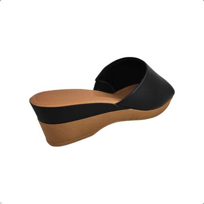 Imagem de Tamanco Usaflex Ortopedico Couro Anabela Conforto AC5711