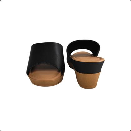 Imagem de Tamanco Usaflex Ortopedico Couro Anabela Conforto AC5711