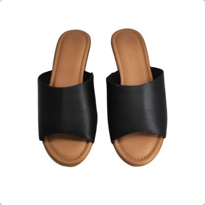 Imagem de Tamanco Usaflex Ortopedico Couro Anabela Conforto AC5711