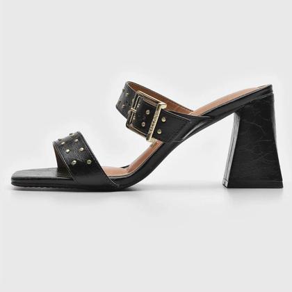 Imagem de Tamanco Vizzano Fivela Spikes Salto Bloco - Preto