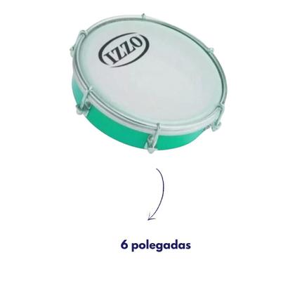 Imagem de Tamborim izzo 6 polegadas abs verde c/pele leitosa 3691vd