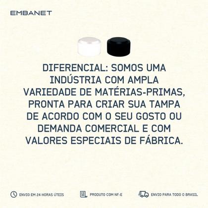 Imagem de Tampa 28mm Plástica Sem Lacre Para Garrafa Resistente Kit 50UN