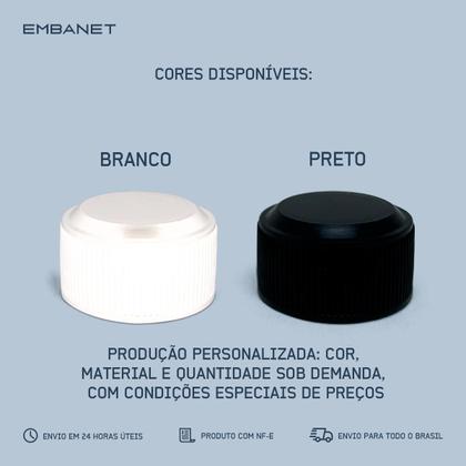 Imagem de Tampa 28mm Plástica Sem Lacre Para Garrafa Resistente Kit 50UN