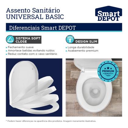 Imagem de Tampa Assento Sanitário Com Fechamento Silencioso Universal Basic Smart Depot