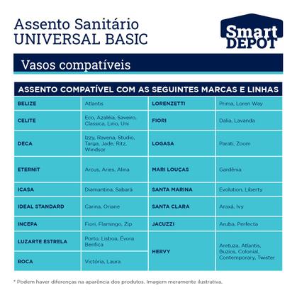 Imagem de Tampa Assento Sanitário Com Fechamento Silencioso Universal Basic Smart Depot