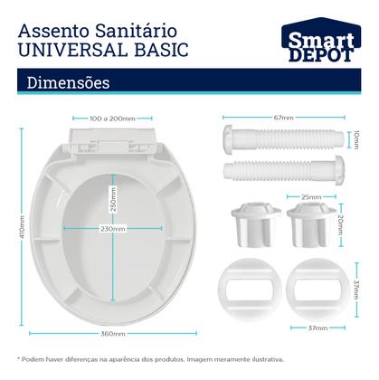 Imagem de Tampa Assento Sanitário Com Fechamento Silencioso Universal Basic Smart Depot