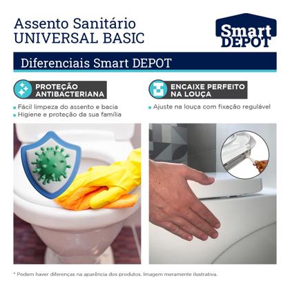 Imagem de Tampa Assento Sanitário Com Fechamento Silencioso Universal Basic Smart Depot