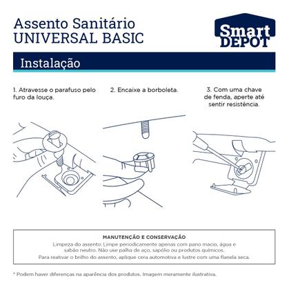 Imagem de Tampa Assento Sanitário Com Fechamento Silencioso Universal Basic Smart Depot