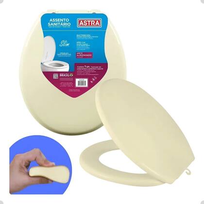 Imagem de Tampa Assento Sanitário Oval Universal Almof. Bege Astra