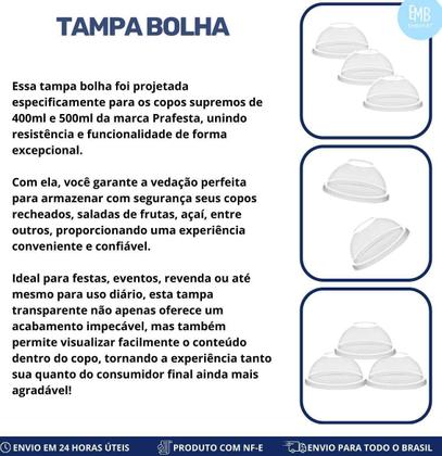 Imagem de Tampa Bolha Para Copo Ideal Para Doces - 30 Unid