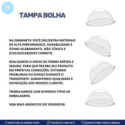 Imagem de Tampa Bolha Para Copos Plastico 150-300ml - 50 Unidades