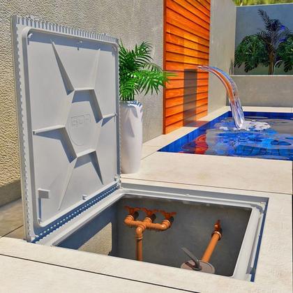 Imagem de Tampa Casa Máquina Piscina Rebaixada Art Invisível 90x90cm M