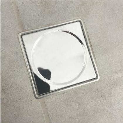 Imagem de Tampa Cega Ralo 15x15 E Caixilho Porta Grelha Quadrado 15cm Aço Inox Kit Banheiro Tampa Veda Caixa Sifonada Suporte Porta Ralo Antiodor Sacada