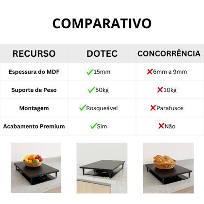 Imagem de Tampa cooktop dotec 2 bocas multiuso 32x60x8cm mdf preto