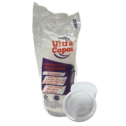 Imagem de Tampa Copo 400Ml 500Ml Copo Isopor 240/300Ml S/Furo C/100