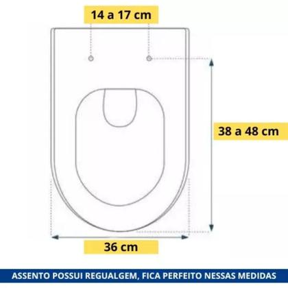 Imagem de Tampa de Assento Sanitario Levanzo Fecha Suave E Click Soft Close Para Vaso/Bacia Eternit 1.6gpf / 6lpf