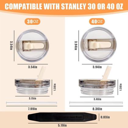 Imagem de Tampa de canudo dobrável removível de 1200 ml, pacote com 2 unidades para Stanley