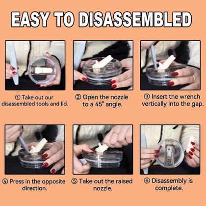 Imagem de Tampa de canudo dobrável removível de 1200 ml, pacote com 2 unidades para Stanley