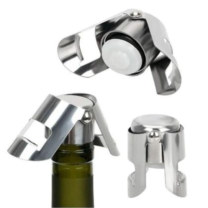 Imagem de Tampa De Compressão Para Garrafa De Vinho Em Aço Inox - Clink