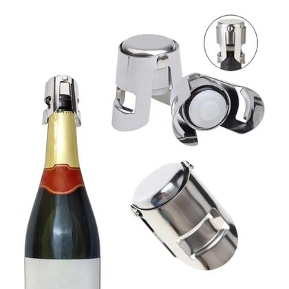 Imagem de Tampa De Compressão Para Garrafa De Vinho Em Aço Inox - Clink