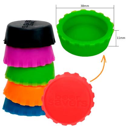 Imagem de Tampa De Garrafa De Silicone Cerveja E Vinho Kit 6 Unidades