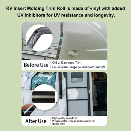 Imagem de Tampa de parafuso de moldagem de acabamento em vinil para RV Boat Camper (30m)