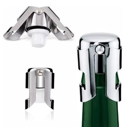 Imagem de Tampa De Pressão Inox Garrafa Vinho Champanhe Vedação Vácuo