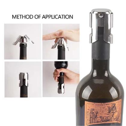 Imagem de Tampa De Pressão Inox Garrafa Vinho Champanhe Vedação Vácuo