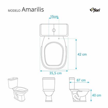 Imagem de Tampa de Privada Poliéster Amarilis Branco para louça Fiori 6lpf