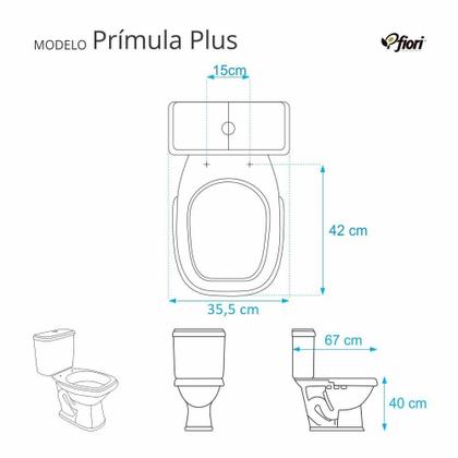 Imagem de Tampa de Privada Poliéster Primula Plus Branco para louça Fiori 6lpf