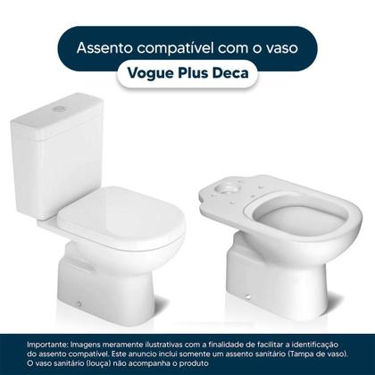 Imagem de Tampa De Privada Sanitaria Poliester Vogue Plus Creme Para Louça Deca