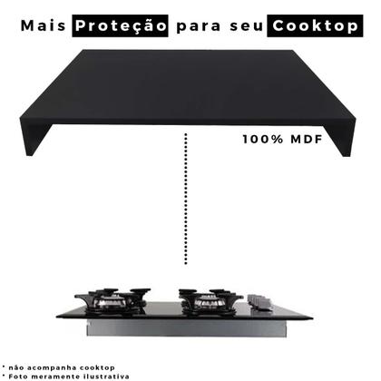 Imagem de Tampa de proteção para cooktop de 5 bocas modelos grandes com dimensões de até 85cm x 48cm cor Preto