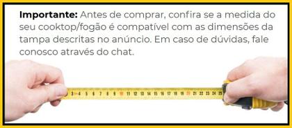 Imagem de Tampa de proteção para Fogão Mesa de vidro e inox de 4 bocas com dimensões de até 66cm x56cm em MDF Preto