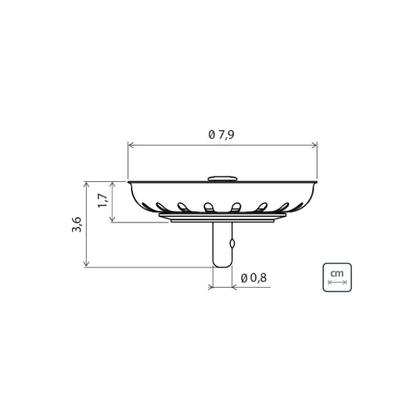 Imagem de Tampa de Ralo de Pia Para Válvula Tramontina New Luxo 4 1/2 Inox