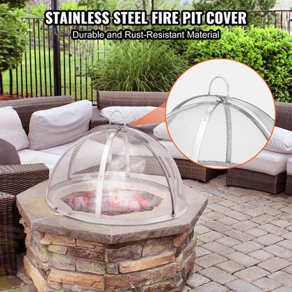 Imagem de Tampa de tela Firepit Spark VEVOR 30cm de diâmetro em aço inoxidável