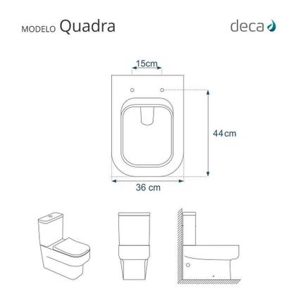 Imagem de Tampa de Vaso Acrílico Decorado Quadra Transparente para bacia Deca