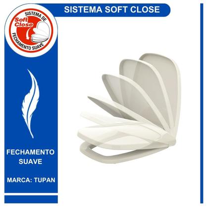 Imagem de Tampa de Vaso Celite City Soft Close Branco Anatômico em Polipropileno Compatível Deca Flex Tupan