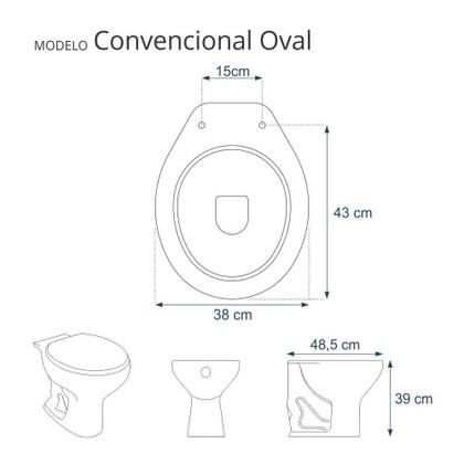 Imagem de Tampa de Vaso Convencional / Oval Preto Para Bacia de todos os fabricantes de louças